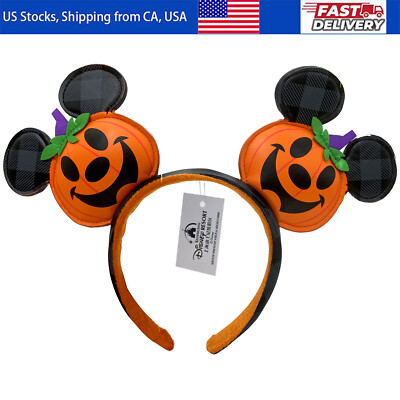 Orange Disney's Mickey Mickey Mouse Ears Headband Jack O' Lantern Ears Hairbands-image