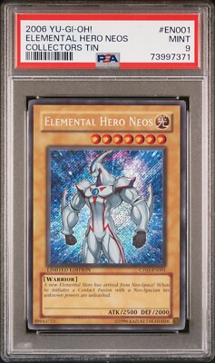 2006 Yu-Gi-Oh! Collectors Tin ELEMENTAL HERO NEOS #CT03-EN001 PSA 9 Mint Secret-image
