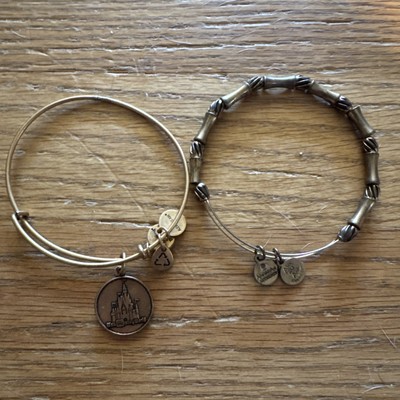 Disney Alex and Ani Walt Disney World Castle Gold-Tone Bracelet & Beaded Bangle-image