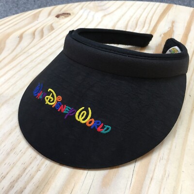 Walt Disney World Visor Hat Womens Black One Size Curved Brim Embroidered Logo-image