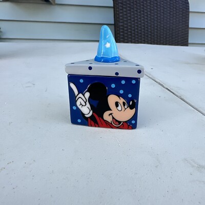 Walt Disney World Theme Park Mickey Mouse Sorcerer Hat Porcelain Trinket Box -image