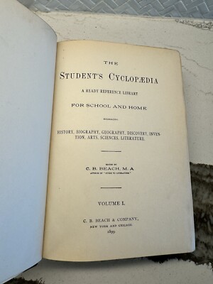 The Student's Cyclopedia Volume 1 1899 Edition Cyclopædia Vintage - Ok condition-image