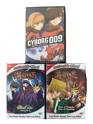 3 DVDS CYBORG 009 GOOD VS. EVIL Yu-Gi-Oh Shonen Jump ANIMATED Friend Double Duel-image