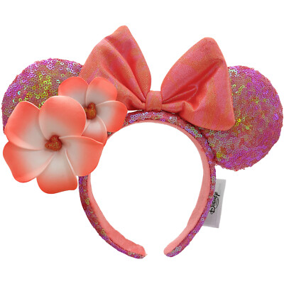Orange Plumeria Exclusive Aulani Hawaii DisneyParks Minnie Ears Bow Headband-image