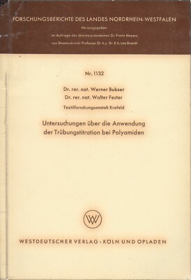 Untersuchungen über die Anwendung der Trübungstitration bei Polyamiden-image