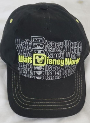 Disney Parks Walt Disney World Black Adjustable Cap Hat Size Adults Embroidered-image