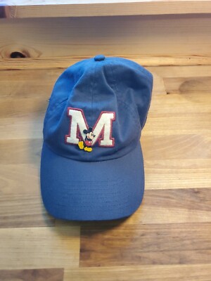 Walt Disney World Mickey Mouse w/Pin Embroidered Navy Hat Strap Back-image