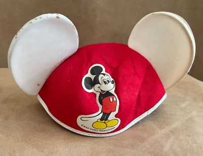 Vintage Mickey Mouse Ears Mickey Mouse logo red child white ears Theme park-image