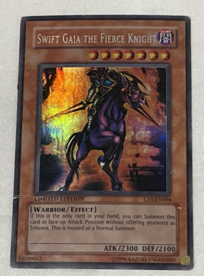 Swift Gaia the Fierce Knight CT1-EN004 MISPRINT Secret Rare Yugioh Heavy Play-image