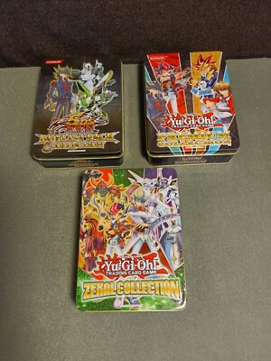 Yugioh 3 Empty Tin's Premium, Zexal Collection, Duelist Pack Collection-image