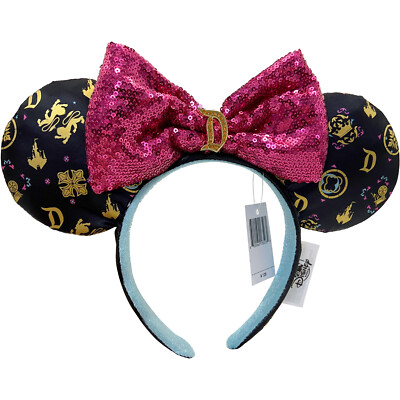 Red Sequins Bow Minnie Ears Mickey Mouse Dis ney- Parks Ears Black Headband Ears-image