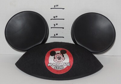 Vintage Walt Disney World Mickey Mouse Club Ears hat cap black Red white-image