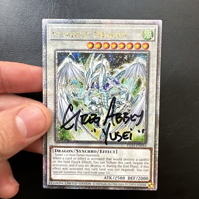 Greg Abbey Signed Yu-Gi-Oh! TCG Stardust Dragon Quarter Century Rare Tn23 Auto-image