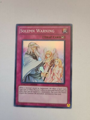 Solemn Warning Super Rare Limited Edition CT08-EN015 NM Yugioh y8-image