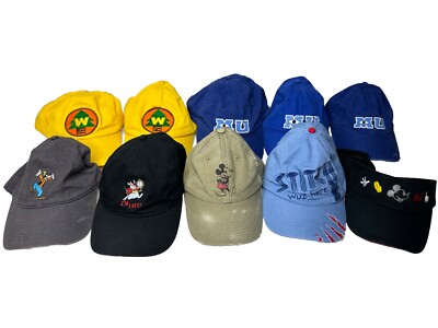 Lot of 10 Walt Disney World Hats Caps Monsters University Goofy Stitch WDW-image