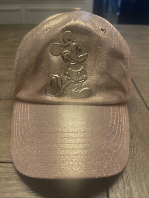 Walt Disney World Disneyland Mickey Mouse PinkRose Gold Sparkle Baseball Cap Hat-image