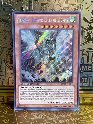 Yugioh Tempest, Dragon Ruler of Storms CT10-EN004 Secret Rare Limited Edition NM-image
