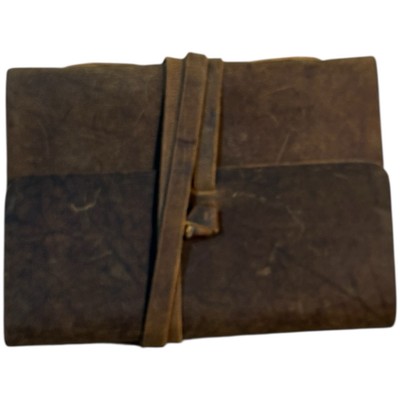 Leather Bound Journal 125 Pages - Lined With Date Space At Top White Pages-image