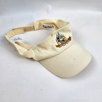 Walt Disney World Mickey Mouse Visor Adjustable Beige Cotton Parks Castle Stain-image