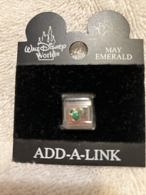 Walt Disney World Add a Link Expandable Charm Mickey Mouse MAY EMERALD NEW-image