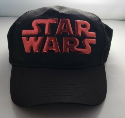 Disney Parks STAR WARS Raised Metallic Red Logo Baseball Cap Black Adult-image