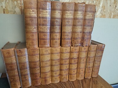 THE CATHOLIC ENCYCLOPEDIA - 1907 Appleton edition in 15 volumes + Index, Leather-image