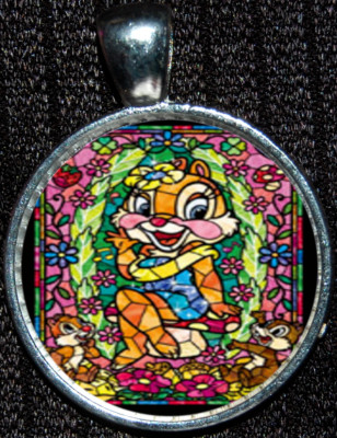 Chip & Dale Chipmunks Clarice Disney Disneyland WDW Silver Pendant Necklace-image