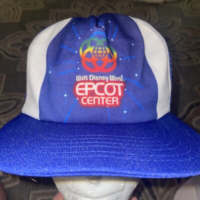 Vintage 80s Walt Disney World Epcot Center Snapback Trucker Hat Cap USA-image