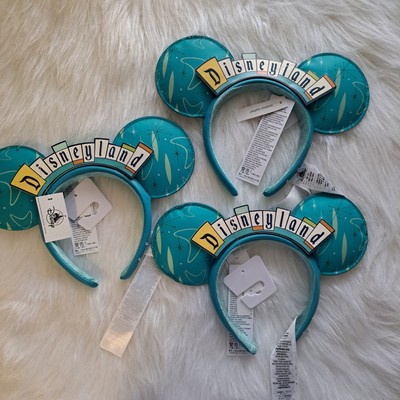 Lot Of 3 Disney Parks 2023 Disneyland Retro Marquee Sign Minnie Ears Headband-image