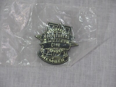 HTF Vtg Walt Disney World Adventurers Club Member Plastic Badge Hat/Lapel Pin-image