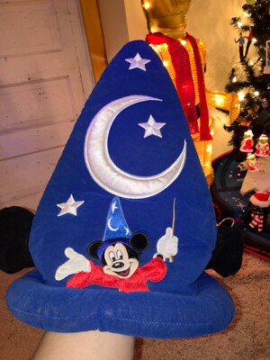 Walt Disney World Fantasia Mickey Mouse Sorcerers Blue Apprentice Hat Cap Youth-image