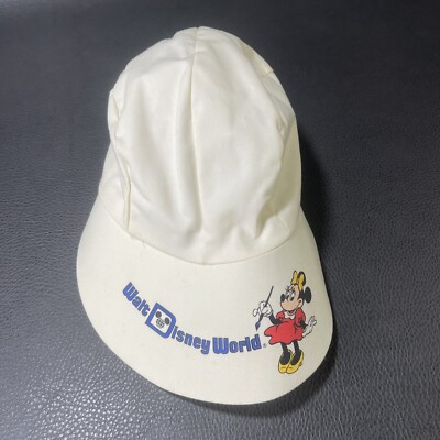 Vintage 1970’s Walt Disney World Hat Minnie Mouse Sun Cap Long Bill Cream-image