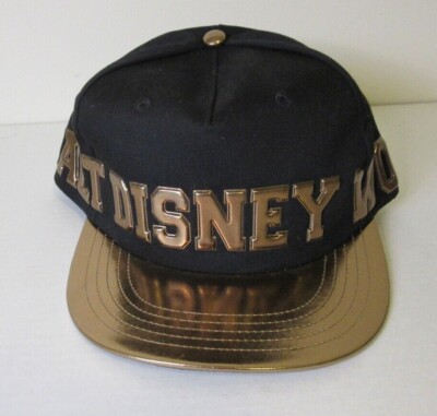 NEW Gold Disney World Spellout Hat Black & Gold Snapback Adjustable Adult-image