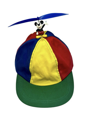 Vintage Walt Disney World Mens Pinwheel Mickey Mouse Hat One Size Fits All NWT’s-image