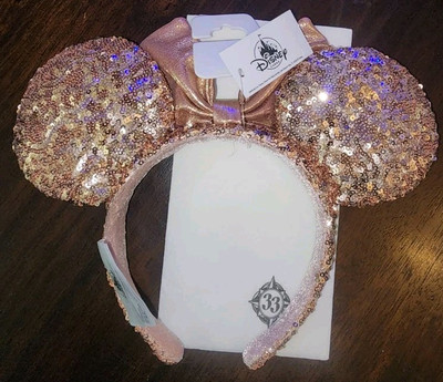  WDW Club 33 Rose Gold Sequins Minnie Ears -image
