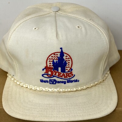 V 1980s Walt Disney World 15 Years Souvenir Snapback Hat HAS DISCOLORATION-image