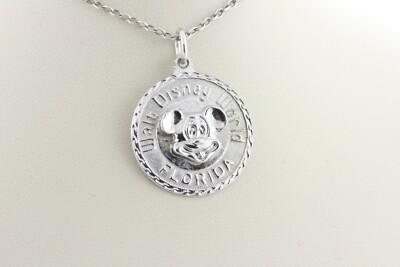 Walt Disney World Productions Florida Sterling Silver 925 Mickey Mouse Pendant-image