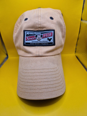 Adult Yellow MICKEY MOUSE Walt Disney World 1928 Buckle Adjustable Ball Cap Hat-image
