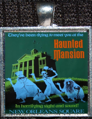 Haunted Mansion Attraction Poster WDW Nightmare Xmas Necklace Disney Pendant-image
