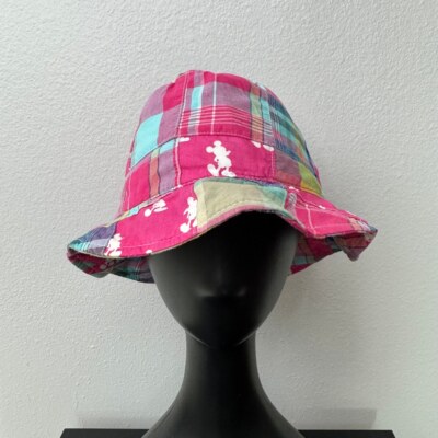 Disney Parks Walt Disney World Mickey Mouse Bucket Hat Pink Plaid Floppy OSFM-image