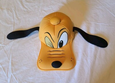 Vintage Walt Disney World Adult Size 3D Pluto Hat Cap Long Ears Stretch Back-image