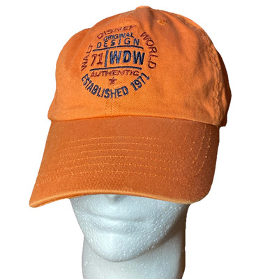 Walt Disney World 71 Baseball Cap Trucker Hat Adjustable Orange Embroidered EUC-image