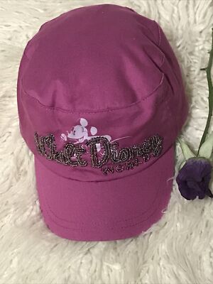 Walt Disney World Beaded Purple Hat Cap Strapback Adjustable Mickey Mouse Minnie-image
