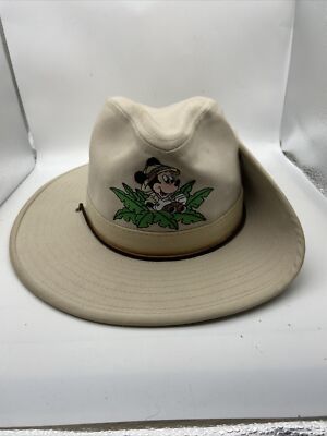 Vintage Walt Disney World Mickey Mouse Animal Kingdom Safari Hat Size Medium-image