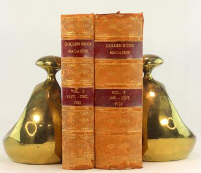1925-26 Leather The Golden Book Magazine Of Fiction & True Stories Vol II & III-image