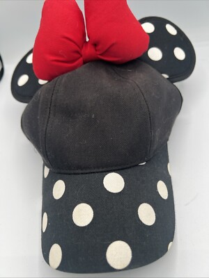 Minnie Mouse Ears Hat Adult Baseball Cap Snap Back Walt Disney World Adjustable-image