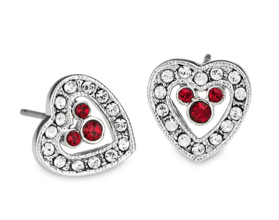 Mickey Mouse Earrings Heart Stud Disney Arribas Made with Crystal from Swarovski-image