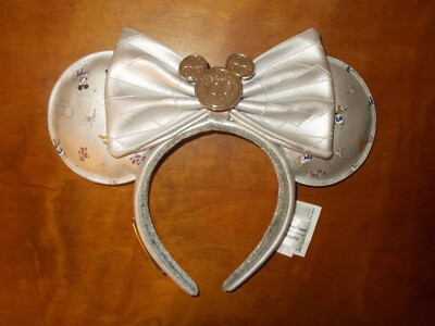 Disney Parks Loungefly 100th Anniversary Silver Minnie Mouse Ears Headband-image