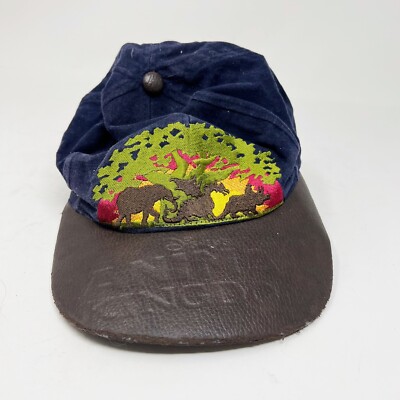 Walt Disney World Animal Kingdom Vintage Logo Embroidered Leather Fabric Hat OS-image