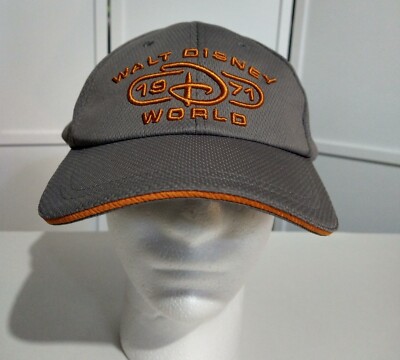 Disney Parks Hat Walt Disney World 1971 Gray Orange Cap Embroidered Adjustable-image